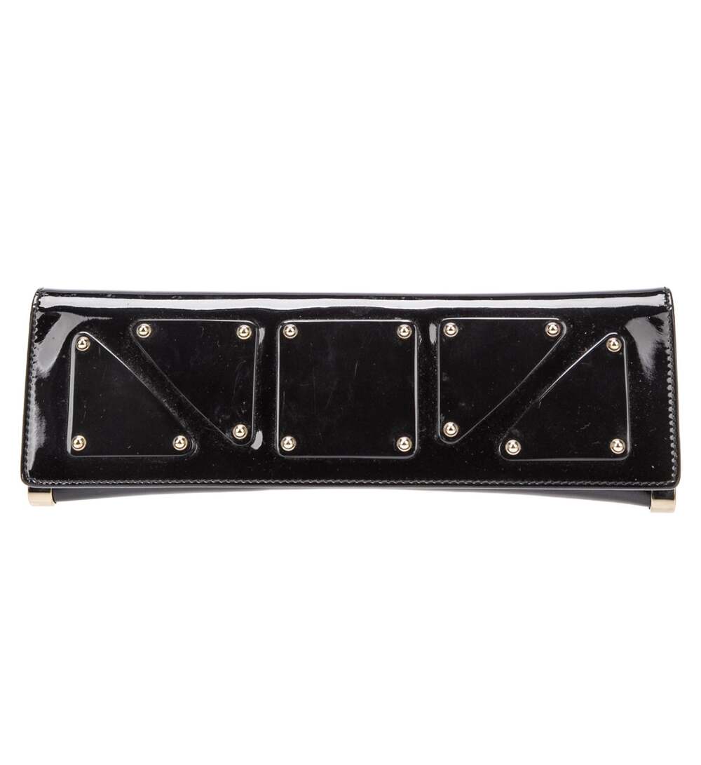 Vintage Gucci x Tom Ford Romy Patent Leather Black Mirror Lucite Clutch